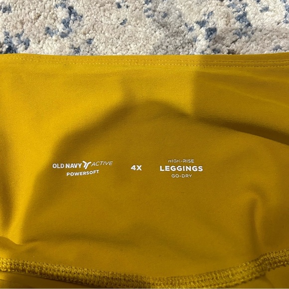 Old Navy Active Powersoft Go-Dry Yellow High-Rise Leggings Size 4X - Picture 6 of 9